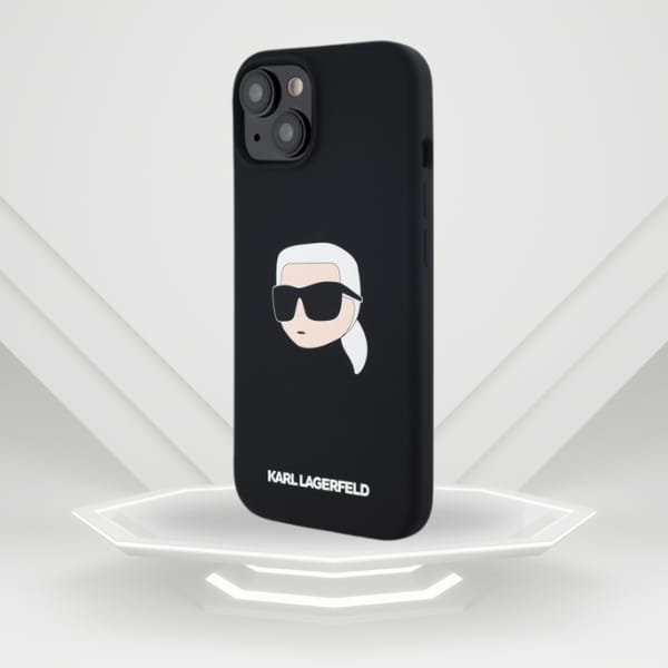 Karl Lagerfeld KLHMP15SSKHPPLK iPhone 15  6.1" czarny/black hardcase Silicone Karl Head Print MagSafe