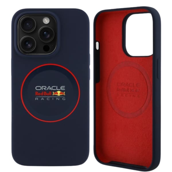 Red Bull RBHMP14L24SIILVR iPhone 14 Pro  6.1" hardcase granatowy/navy Silicone Red Ring MagSafe