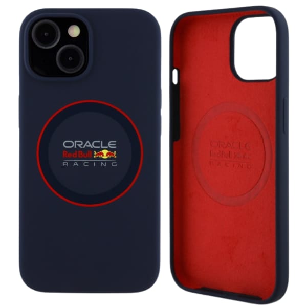 Red Bull RBHMP15S24SIILVR iPhone 15 6.1"  hardcase granatowy/navy Silicone Red Ring MagSafe