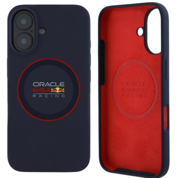 Red Bull RBHMP16S24SIILVR iPhone 16 6.1"  hardcase granatowy/navy Silicone Red Ring MagSafe