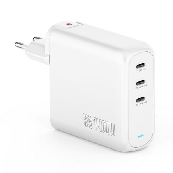 4smarts Ładowarka sieciowa GaN Flex Pro   140W 3xUSB-C biały 544140