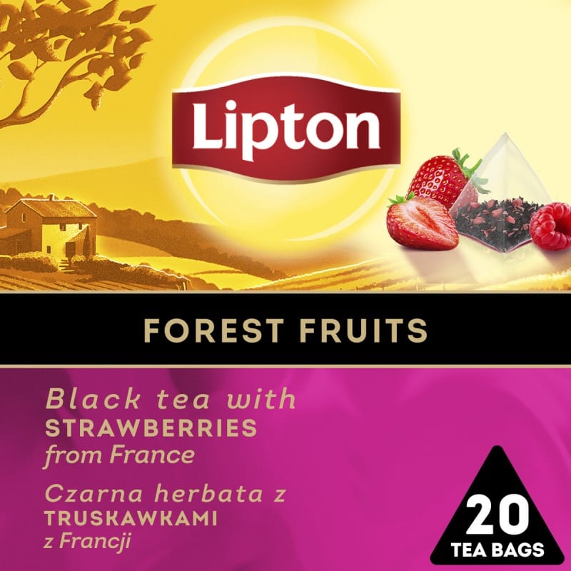 Herbata LIPTON PIRAMID (20 torebek) czarna z aromatem Owoce Leśne FOREST FRUIT 34g