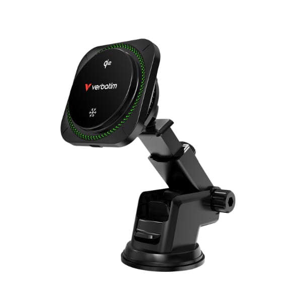Verbatim Ładowarka samochodowa n Drive    Qi2 15W RGB CND-01 czarny/black 31860