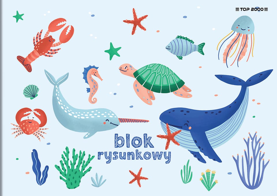 Blok rysunkowy szkolny A4 biały 20 kartek 70g 400184492 TOP 2000