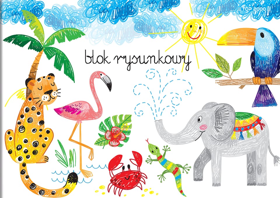 Blok rysunkowy szkolny A4 biały 20 kartek 70g 400184492 TOP 2000