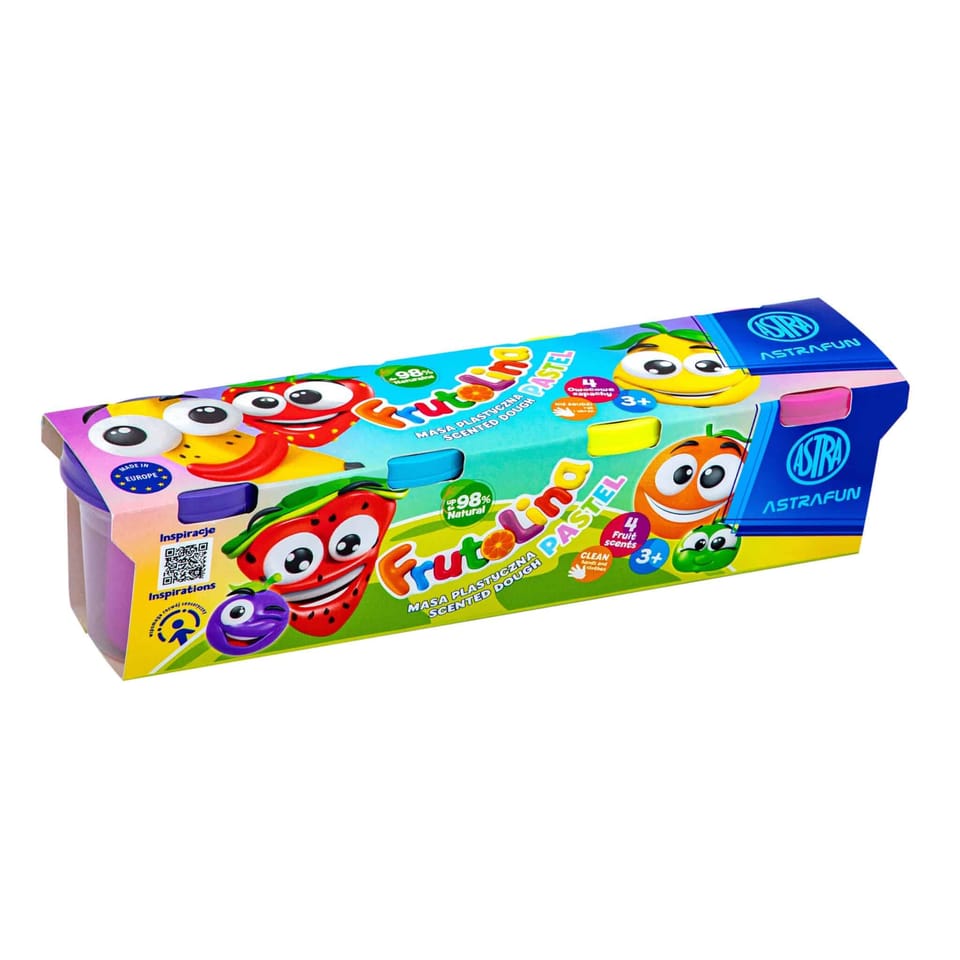 Masa plastyczna FRUTOLINA pastelowa zestaw 4 sztuk x 100g 336122013 ASTRA