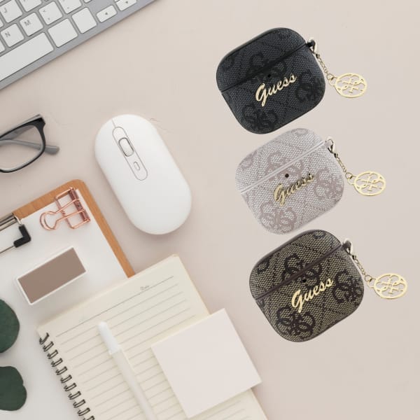 Guess GUA4G4GSMP AirPods 4 cover          różowy/pink 4G Charm Collection