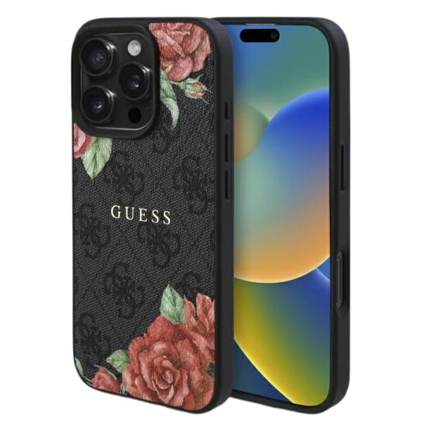 Guess GUHMP16XP4ROPEMCK iPhone 16 Pro     Max 6.9" czarny/black hardcase 4G Flowers Print MagSafe