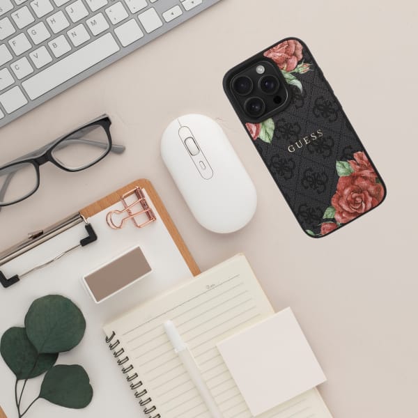 Guess GUHMP16LP4ROPEMCK iPhone 16 Pro    6.3" czarny/black hardcase 4G Flowers Print MagSafe