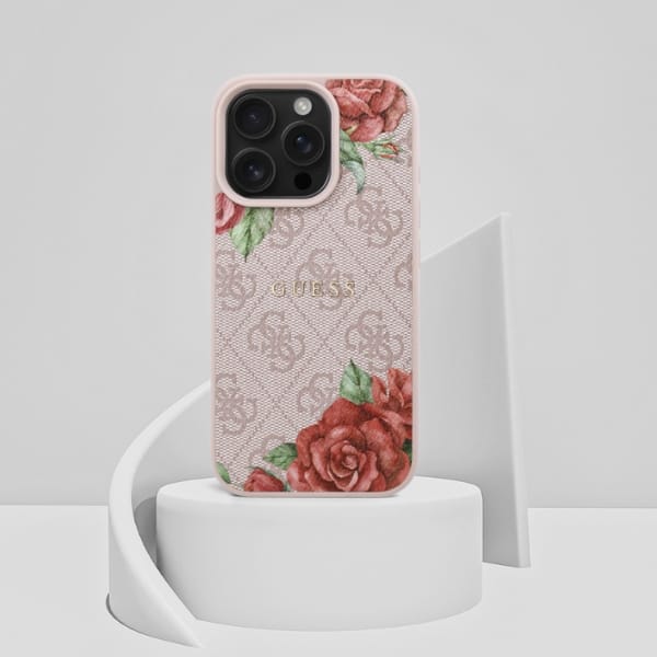 Guess GUHMP16XP4ROPEMCP iPhone 16 Pro    Max 6.9" różowy/pink hardcase 4G Flowers Print MagSafe