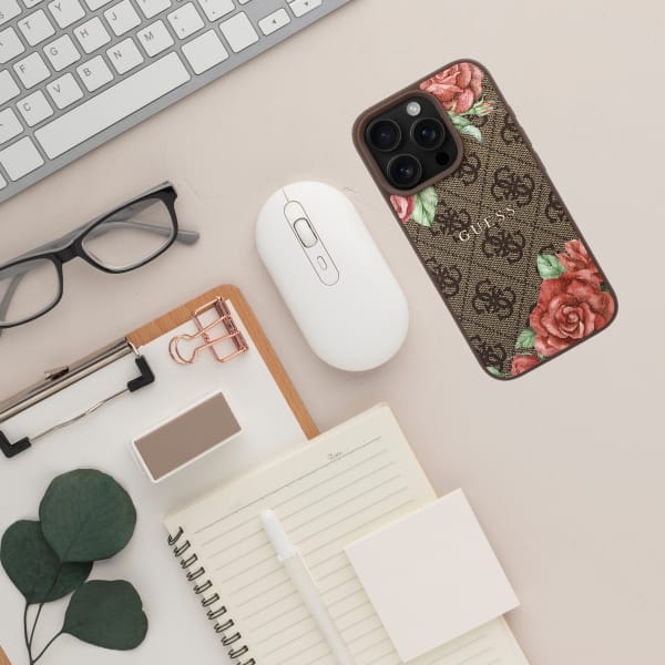 Guess GUHMP16XP4ROPEMCW iPhone 16 Pro    Max 6.9" brązowy/brown hardcase 4G Flowers Print MagSafe