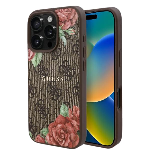 Guess GUHMP16XP4ROPEMCW iPhone 16 Pro    Max 6.9" brązowy/brown hardcase 4G Flowers Print MagSafe