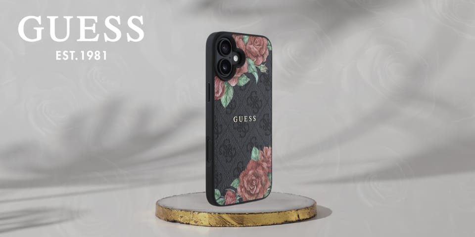 Guess GUHMP16SP4ROPEMCK iPhone 16 6.1"   czarny/black hardcase 4G Flowers Print MagSafe