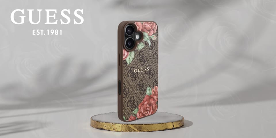 Guess GUHMP16SP4ROPEMCW iPhone 16 6.1"   brązowy/brown hardcase 4G Flowers Print MagSafe