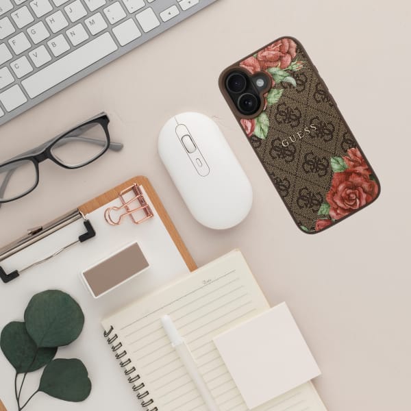 Guess GUHMP16SP4ROPEMCW iPhone 16 6.1"   brązowy/brown hardcase 4G Flowers Print MagSafe