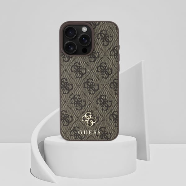 Etui Guess HC PU 4G Small 4G and Classic do iPhone 16 Pro MagSafe brązowy