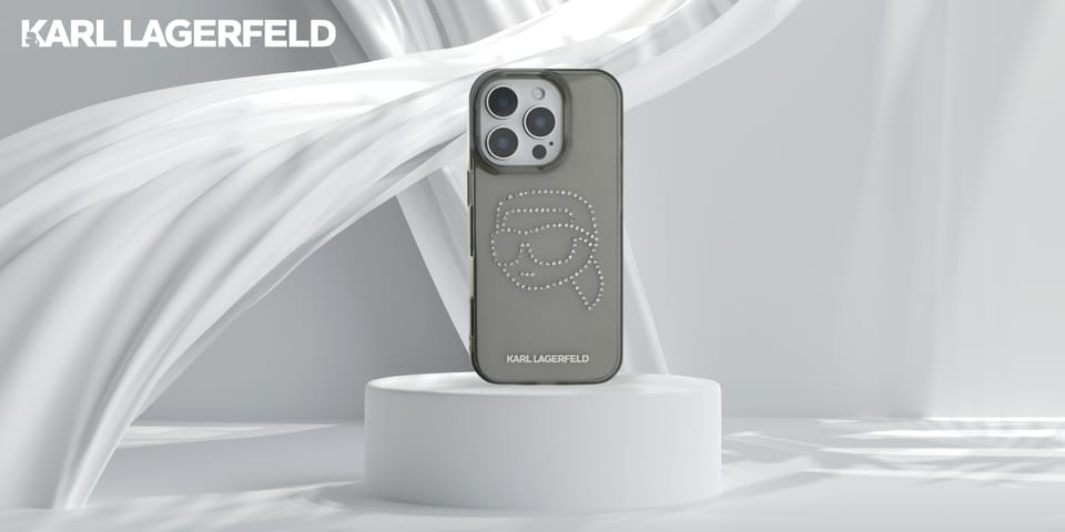 Etui Karl Lagerfeld IML Rhinestones Karl Head do iPhone 16 Pro czarny