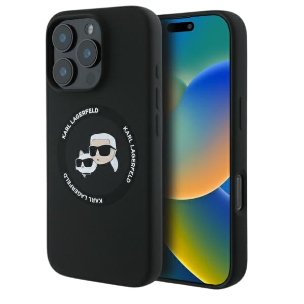 Karl Lagerfeld KLHMP16XSKCHTCK iPhone 16 Pro Max 6.9" czarny/black hardcase Silicone Karl&Choupette Heads MagSafe