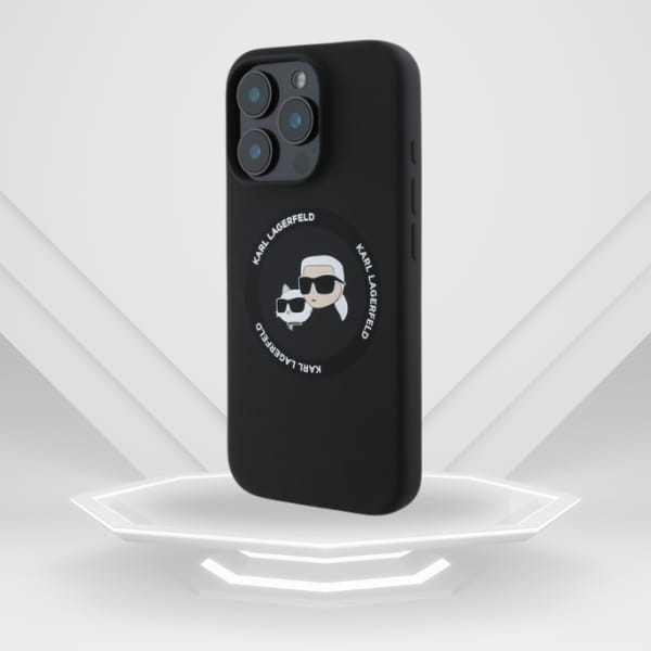 Karl Lagerfeld KLHMP16XSKCHTCK iPhone 16 Pro Max 6.9" czarny/black hardcase Silicone Karl&Choupette Heads MagSafe