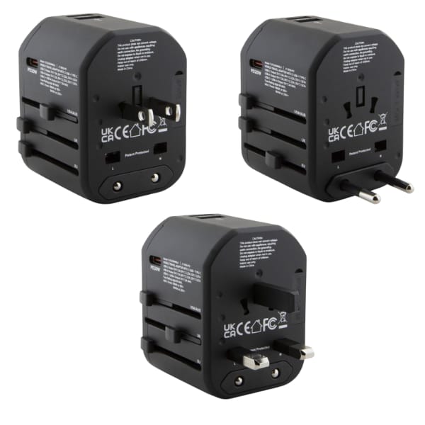 TUMI TUTA20WMSLK Travel Adapter 20W       USB-C / 2xUSB-A czarny/black