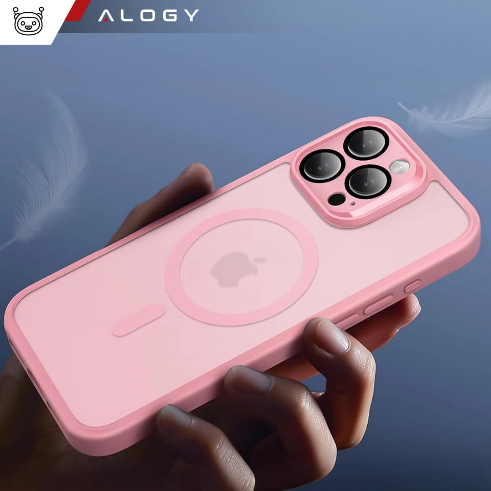 3w1 Zestaw Etui Hybrydowe + Szkło do Apple iPhone 16 Pro Max obudowa ochronna Hybrydowe MagSafe z ochroną obiektywu case + 2x Szkło hartowane ochronne na telefon Alogy 3in1 Case Pack Różowe