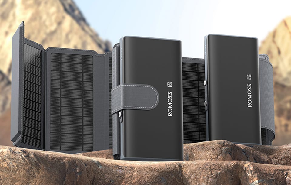 Solarny Powerbank ROMOSS 30000mAh 65W Czarny