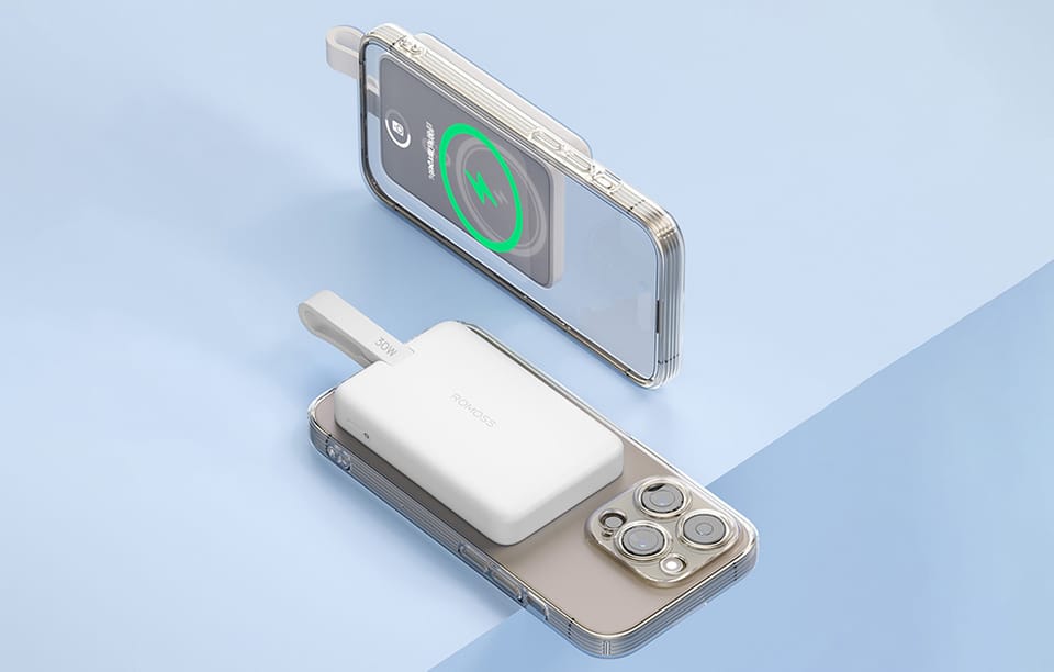 Powerbank Romoss WMS10 10000mAh 30W, biały – Ładowanie magnetyczne i szybkie ładowanie