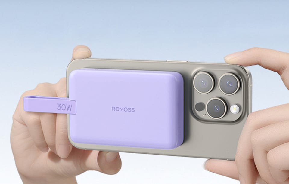 Powerbank Romoss WMS10 10000mAh 30W, fioletowy – Ładowanie magnetyczne i szybkie ładowanie