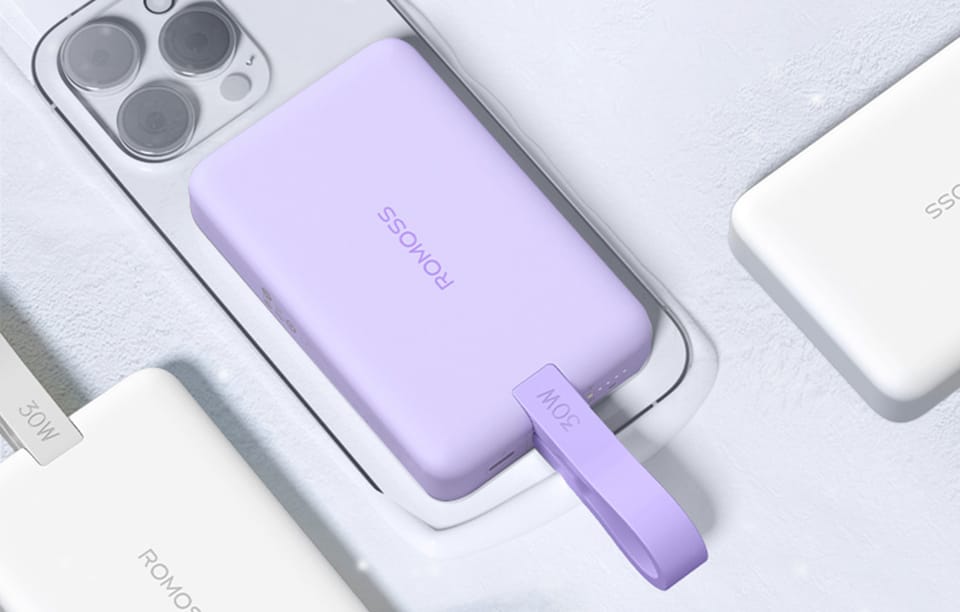 Powerbank Romoss WMS10 10000mAh 30W, fioletowy – Ładowanie magnetyczne i szybkie ładowanie