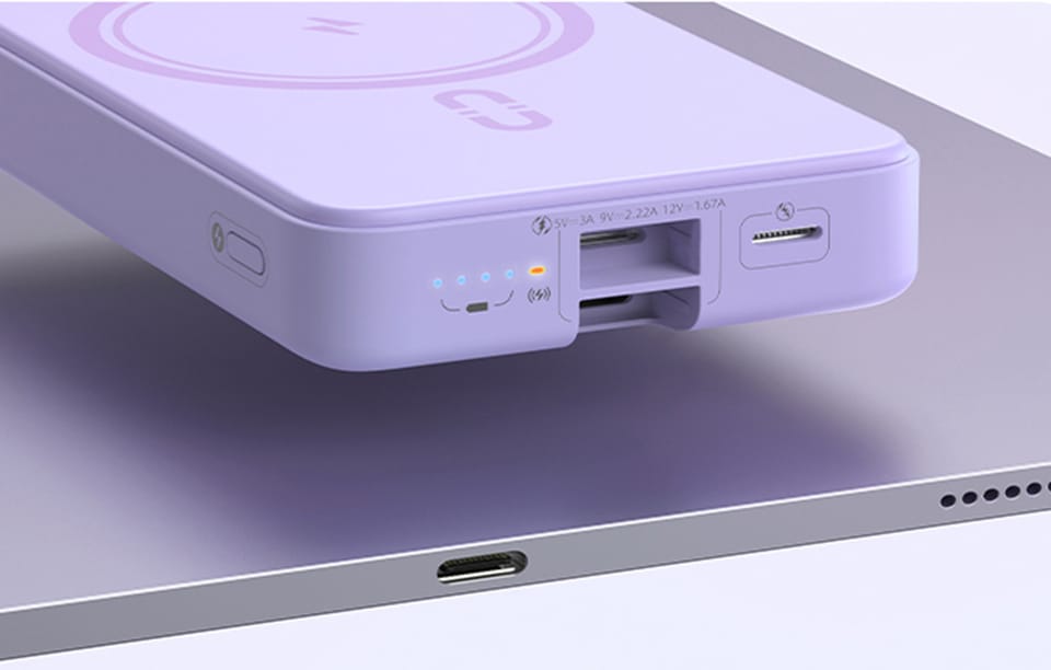 Powerbank Romoss WMS10 10000mAh 30W, fioletowy – Ładowanie magnetyczne i szybkie ładowanie