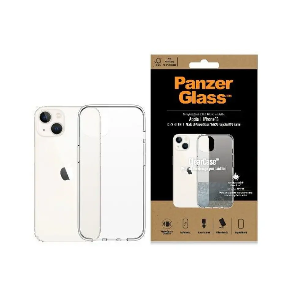 PanzerGlass ClearCase iPhone 13 / 14 /15 6,1" Antibacterial Military grade clear 0313