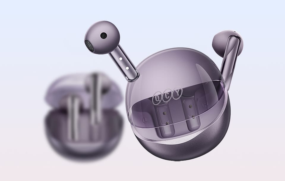 Słuchawki TWS QCY AilyBuds Clear T32 (Fioletowe)