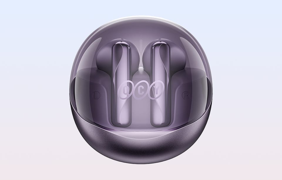 Słuchawki TWS QCY AilyBuds Clear T32 (Fioletowe)