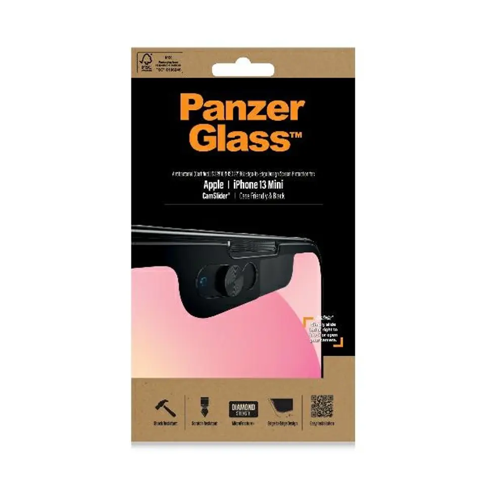 PanzerGlass E2E Microfracture iPhone 13Mini 5,4" CamSlider Case Friendly AntiBacterial czarny/black 2747