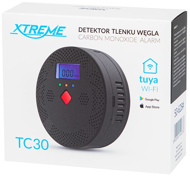 Detektor, czujnik czadu Xtreme TC30 2xAA Wifi tuya