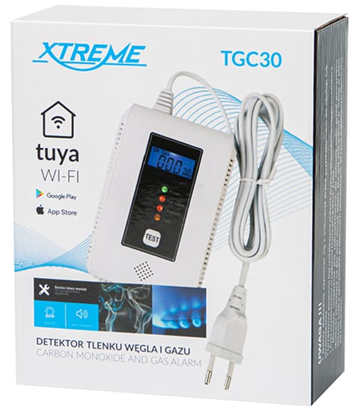 Detektor, czujnik czadu i gazu Xtreme TCG30 Wifi Tuya