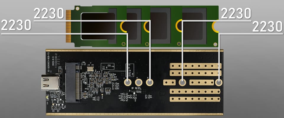 Qoltec Obudowa | kieszeń na dysk M.2 SSD | SATA | NVMe | USB-C | DUAL 2 x 2TB