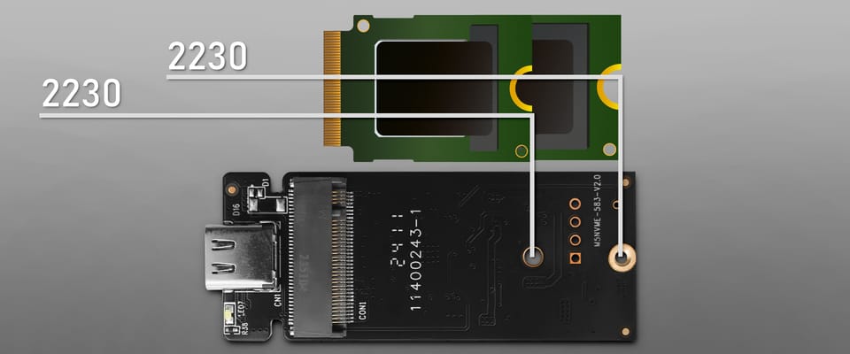 Qoltec Mini Aluminiowa Obudowa | Kieszeń na dysk M.2 SSD | NVMe | PCIe | USB 3.1 | Super speed 10Gb/s | 2TB | Srebrna