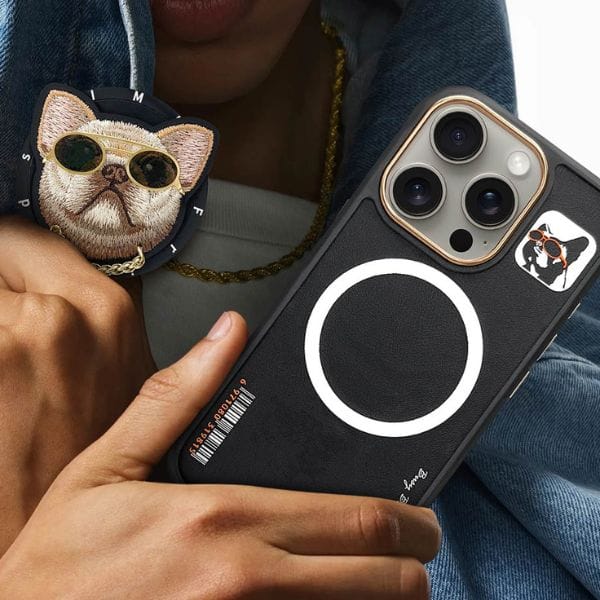 Etui Nimmy Glasses Cool Dog MagSafe do   iPhone 16 czarny