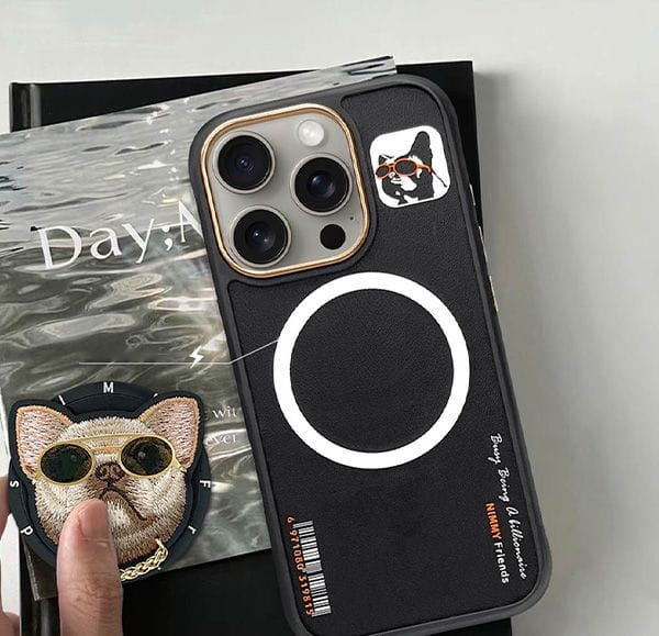 Etui Nimmy Glasses Cool Dog MagSafe do   iPhone 16 czarny