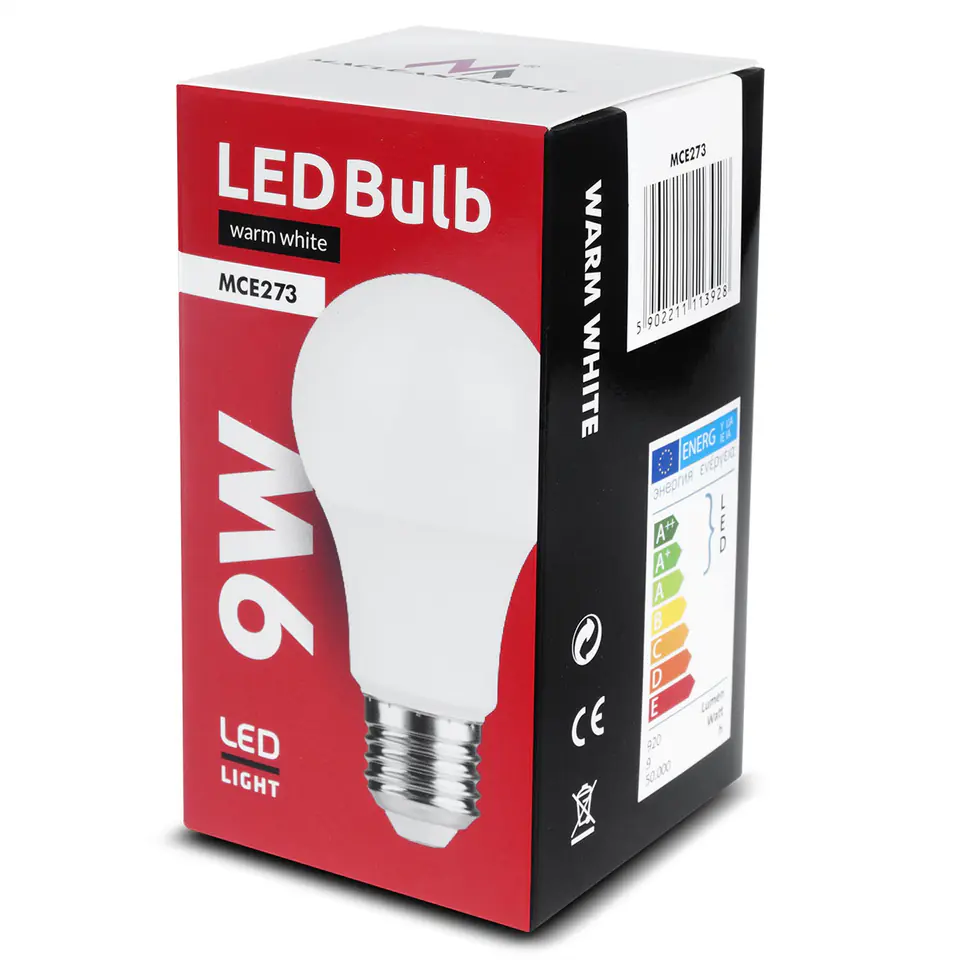 Żarówka LED E27 9W 220-240V ciepła biała, 3000K, 920lm