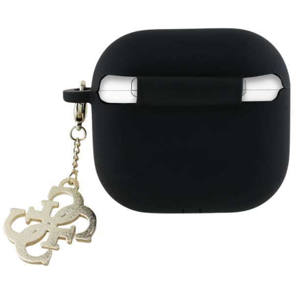 Guess GUA4LECG4K AirPods 4 cover         czarny/black Silicone 4G Charm