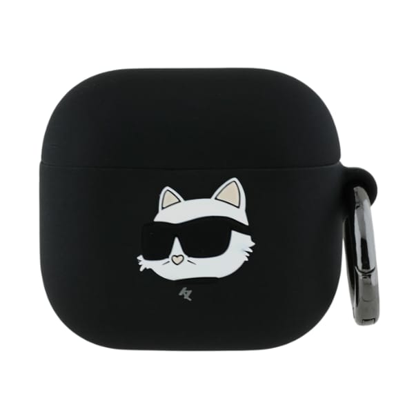 Karl Lagerfeld KLA4RUNCHK AirPods 4      cover czarny/black Silicone Choupette Head 3D