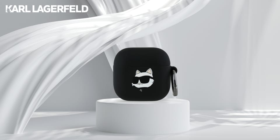 Karl Lagerfeld KLA4RUNCHK AirPods 4      cover czarny/black Silicone Choupette Head 3D