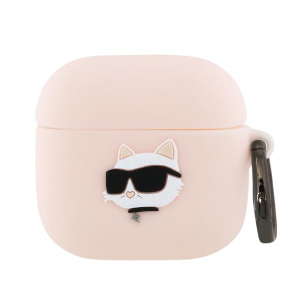 Karl Lagerfeld KLA4RUNCHP AirPods 4      cover różowy/pink Silicone Choupette Head 3D
