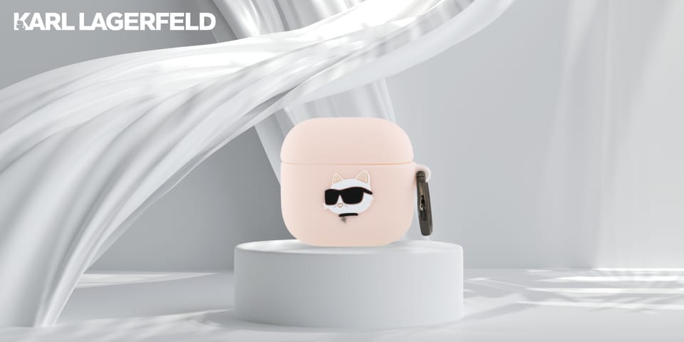 Karl Lagerfeld KLA4RUNCHP AirPods 4      cover różowy/pink Silicone Choupette Head 3D