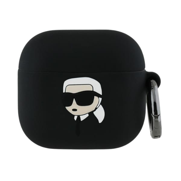 Karl Lagerfeld KLA4RUNIKK AirPods 4      cover czarny/black Silicone Karl Head 3D