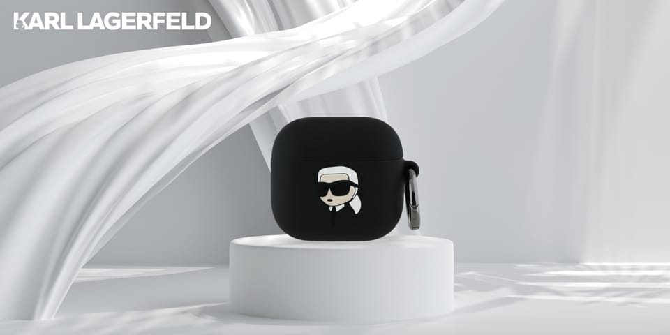 Karl Lagerfeld KLA4RUNIKK AirPods 4      cover czarny/black Silicone Karl Head 3D