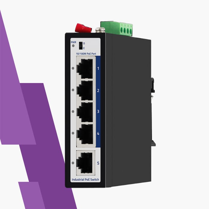 Rozszerzony zasięg switcha, transmisja do 250 metrów, PoE na dużą odległość, switch do kamer zasięg, instalacja PoE, Spacetronik switch, stabilne połączenie na odległość, urządzenie sieciowe przemysłowe, konfiguracja sieci