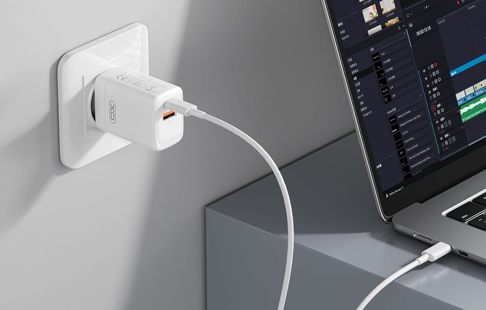 Ładowarka sieciowa XO CE16, 45W, 1x USB-C, 1x USB-A